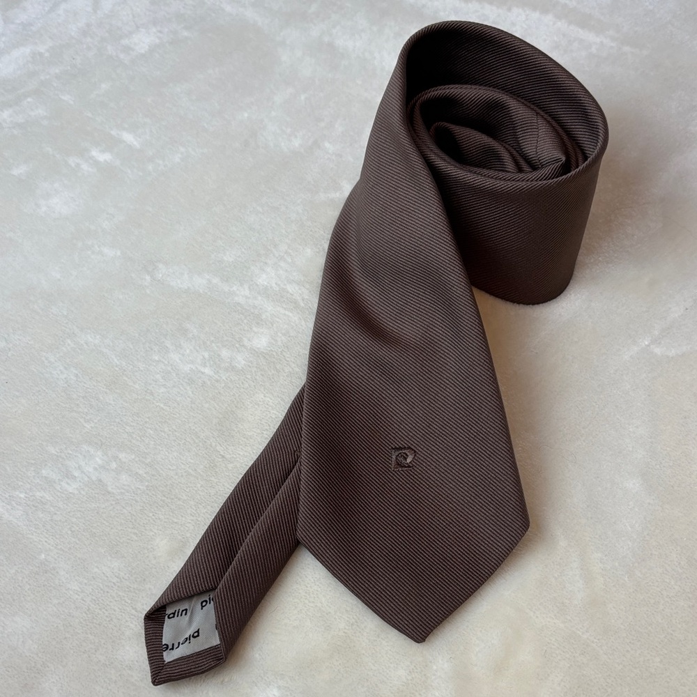 Vintage Elegant Pierre Cardin Brown Men's Tie Micro Pattern - Fancy!